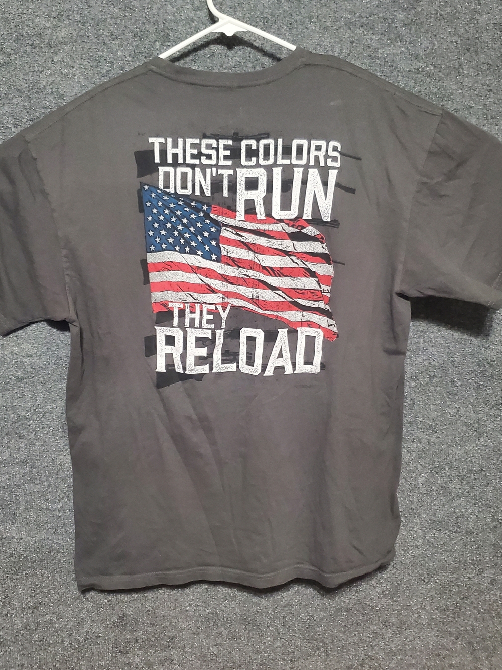 Buck Wear Shirt Mens XL Gray These Colors Don’t Run They Reload America USA Hunt